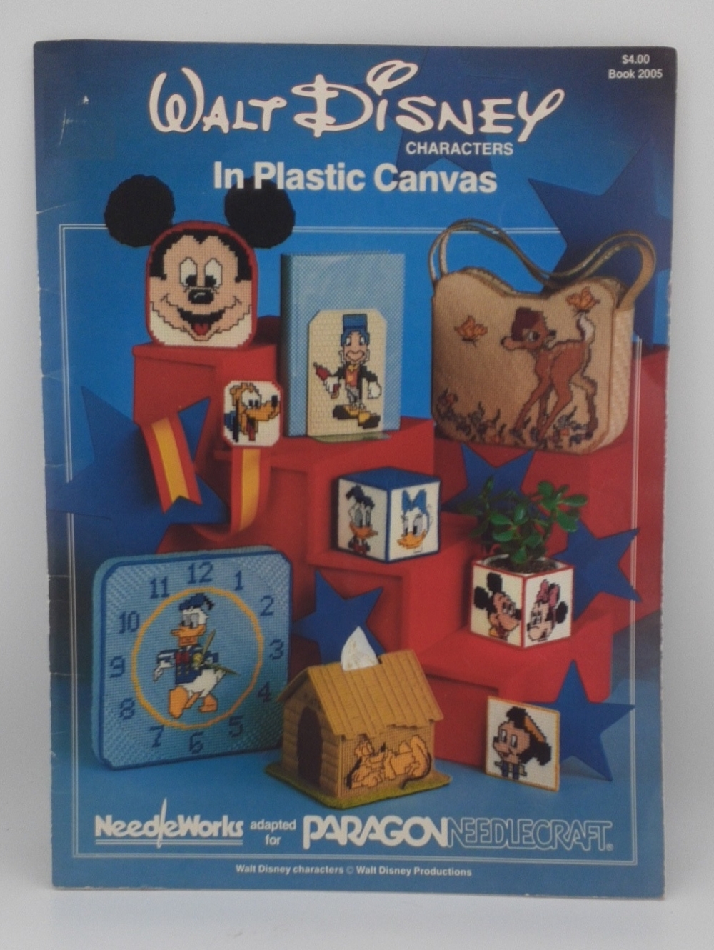 Vintage Walt Disney Characters In Plastic Canvas Book